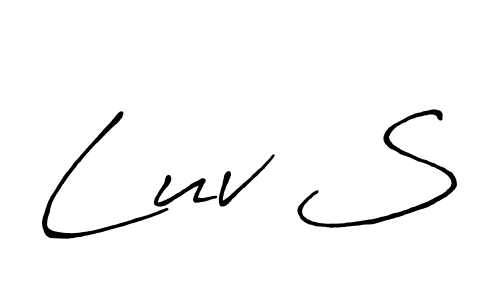 Luv S stylish signature style. Best Handwritten Sign (Antro_Vectra_Bolder) for my name. Handwritten Signature Collection Ideas for my name Luv S. Luv S signature style 7 images and pictures png