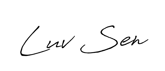Use a signature maker to create a handwritten signature online. With this signature software, you can design (Antro_Vectra_Bolder) your own signature for name Luv Sen. Luv Sen signature style 7 images and pictures png