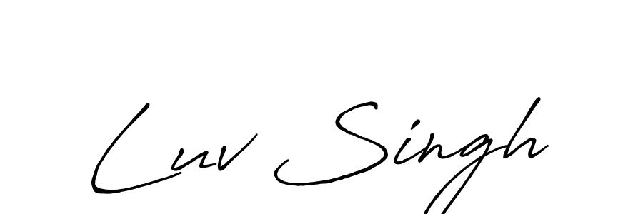 Make a beautiful signature design for name Luv Singh. With this signature (Antro_Vectra_Bolder) style, you can create a handwritten signature for free. Luv Singh signature style 7 images and pictures png