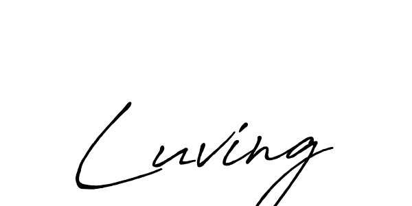 Make a beautiful signature design for name Luving. With this signature (Antro_Vectra_Bolder) style, you can create a handwritten signature for free. Luving signature style 7 images and pictures png