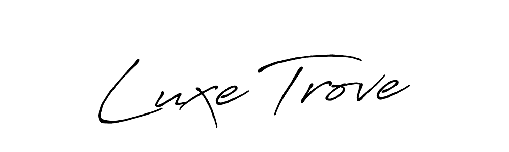 Make a beautiful signature design for name Luxe Trove. With this signature (Antro_Vectra_Bolder) style, you can create a handwritten signature for free. Luxe Trove signature style 7 images and pictures png