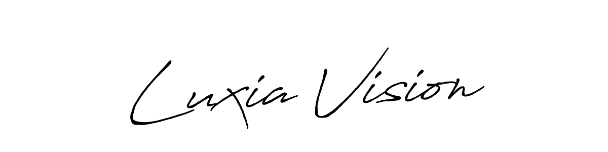 It looks lik you need a new signature style for name Luxia Vision. Design unique handwritten (Antro_Vectra_Bolder) signature with our free signature maker in just a few clicks. Luxia Vision signature style 7 images and pictures png