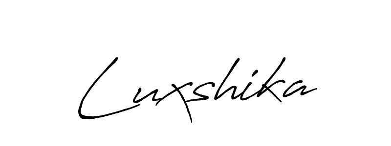 Make a beautiful signature design for name Luxshika. With this signature (Antro_Vectra_Bolder) style, you can create a handwritten signature for free. Luxshika signature style 7 images and pictures png