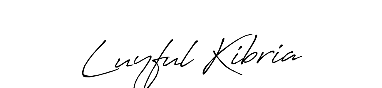 Use a signature maker to create a handwritten signature online. With this signature software, you can design (Antro_Vectra_Bolder) your own signature for name Luyful Kibria. Luyful Kibria signature style 7 images and pictures png