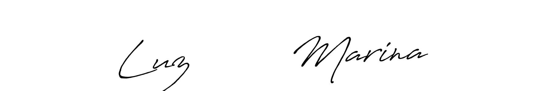 Luz         Marina stylish signature style. Best Handwritten Sign (Antro_Vectra_Bolder) for my name. Handwritten Signature Collection Ideas for my name Luz         Marina. Luz         Marina signature style 7 images and pictures png