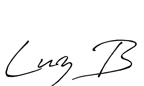 How to make Luz B signature? Antro_Vectra_Bolder is a professional autograph style. Create handwritten signature for Luz B name. Luz B signature style 7 images and pictures png