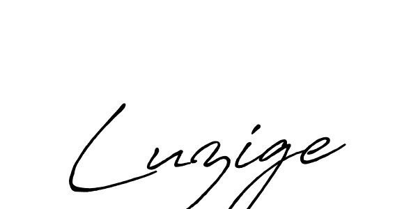 How to make Luzige name signature. Use Antro_Vectra_Bolder style for creating short signs online. This is the latest handwritten sign. Luzige signature style 7 images and pictures png
