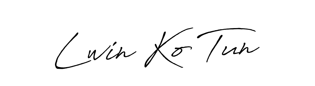 Use a signature maker to create a handwritten signature online. With this signature software, you can design (Antro_Vectra_Bolder) your own signature for name Lwin Ko Tun. Lwin Ko Tun signature style 7 images and pictures png
