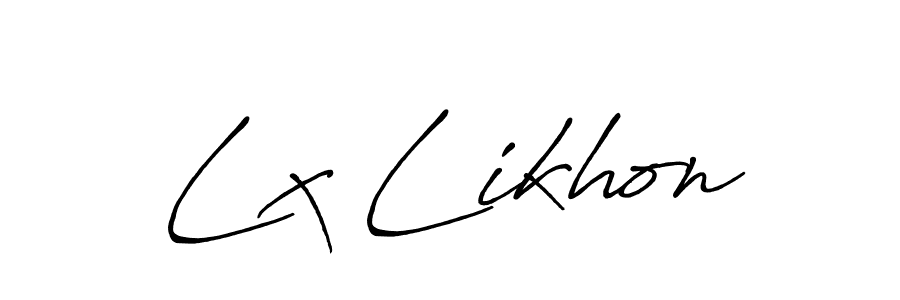 The best way (Antro_Vectra_Bolder) to make a short signature is to pick only two or three words in your name. The name Lx Likhon include a total of six letters. For converting this name. Lx Likhon signature style 7 images and pictures png