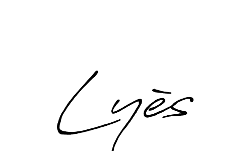 The best way (Antro_Vectra_Bolder) to make a short signature is to pick only two or three words in your name. The name Lyès include a total of six letters. For converting this name. Lyès signature style 7 images and pictures png