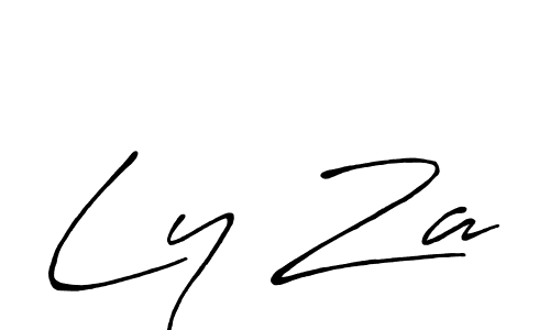 How to make Ly Za signature? Antro_Vectra_Bolder is a professional autograph style. Create handwritten signature for Ly Za name. Ly Za signature style 7 images and pictures png