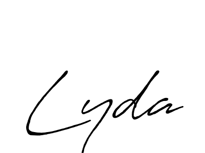 How to make Lyda name signature. Use Antro_Vectra_Bolder style for creating short signs online. This is the latest handwritten sign. Lyda signature style 7 images and pictures png