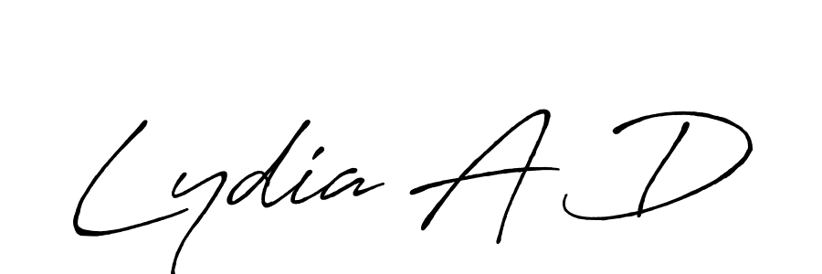 Lydia A D stylish signature style. Best Handwritten Sign (Antro_Vectra_Bolder) for my name. Handwritten Signature Collection Ideas for my name Lydia A D. Lydia A D signature style 7 images and pictures png