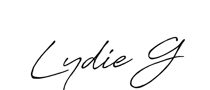 The best way (Antro_Vectra_Bolder) to make a short signature is to pick only two or three words in your name. The name Lydie G include a total of six letters. For converting this name. Lydie G signature style 7 images and pictures png