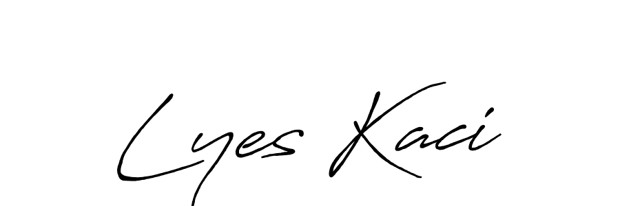 Lyes Kaci stylish signature style. Best Handwritten Sign (Antro_Vectra_Bolder) for my name. Handwritten Signature Collection Ideas for my name Lyes Kaci. Lyes Kaci signature style 7 images and pictures png
