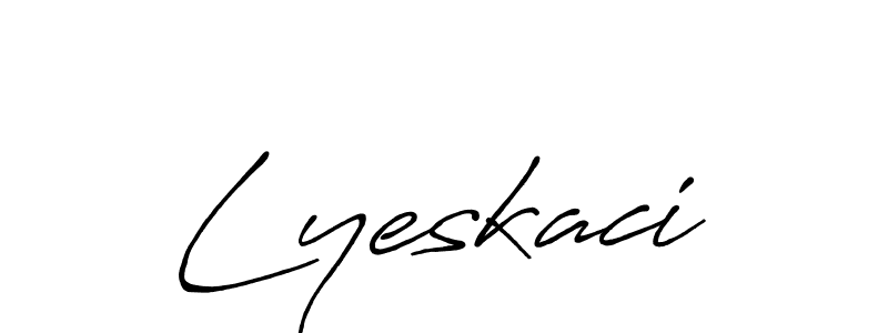 Use a signature maker to create a handwritten signature online. With this signature software, you can design (Antro_Vectra_Bolder) your own signature for name Lyeskaci. Lyeskaci signature style 7 images and pictures png