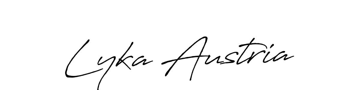 Make a beautiful signature design for name Lyka Austria. With this signature (Antro_Vectra_Bolder) style, you can create a handwritten signature for free. Lyka Austria signature style 7 images and pictures png