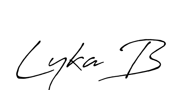 Use a signature maker to create a handwritten signature online. With this signature software, you can design (Antro_Vectra_Bolder) your own signature for name Lyka B. Lyka B signature style 7 images and pictures png