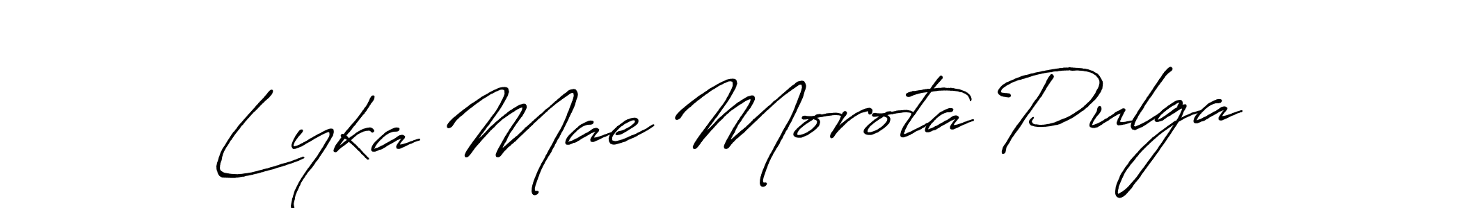 Lyka Mae Morota Pulga stylish signature style. Best Handwritten Sign (Antro_Vectra_Bolder) for my name. Handwritten Signature Collection Ideas for my name Lyka Mae Morota Pulga. Lyka Mae Morota Pulga signature style 7 images and pictures png