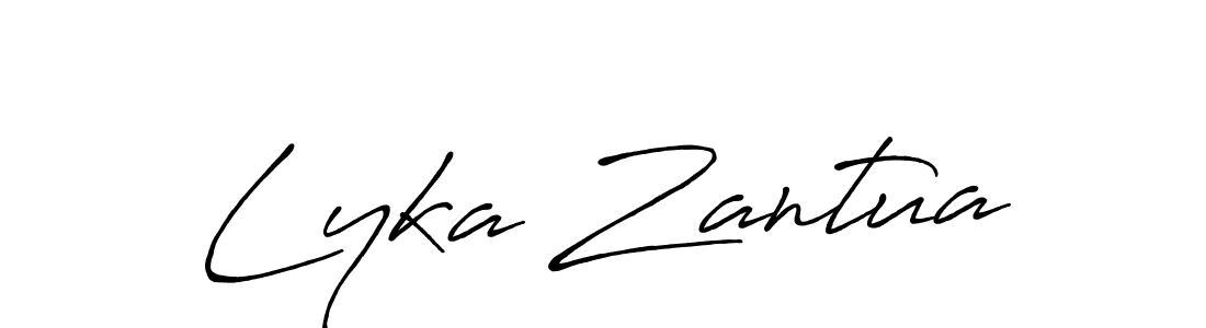 if you are searching for the best signature style for your name Lyka Zantua. so please give up your signature search. here we have designed multiple signature styles  using Antro_Vectra_Bolder. Lyka Zantua signature style 7 images and pictures png
