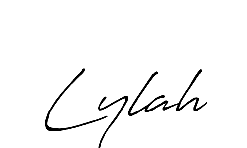 How to make Lylah signature? Antro_Vectra_Bolder is a professional autograph style. Create handwritten signature for Lylah name. Lylah signature style 7 images and pictures png