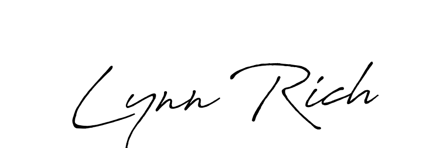 How to make Lynn Rich name signature. Use Antro_Vectra_Bolder style for creating short signs online. This is the latest handwritten sign. Lynn Rich signature style 7 images and pictures png