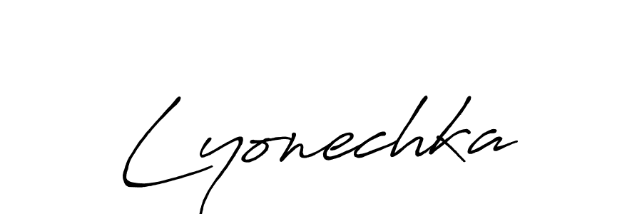 if you are searching for the best signature style for your name Lyonechka. so please give up your signature search. here we have designed multiple signature styles  using Antro_Vectra_Bolder. Lyonechka signature style 7 images and pictures png