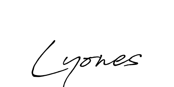 Lyones stylish signature style. Best Handwritten Sign (Antro_Vectra_Bolder) for my name. Handwritten Signature Collection Ideas for my name Lyones. Lyones signature style 7 images and pictures png