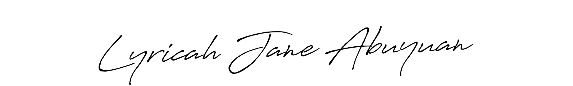 if you are searching for the best signature style for your name Lyricah Jane Abuyuan. so please give up your signature search. here we have designed multiple signature styles  using Antro_Vectra_Bolder. Lyricah Jane Abuyuan signature style 7 images and pictures png