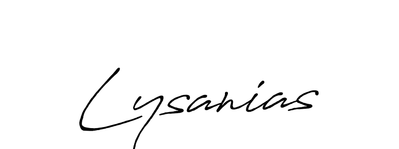 Make a beautiful signature design for name Lysanias. With this signature (Antro_Vectra_Bolder) style, you can create a handwritten signature for free. Lysanias signature style 7 images and pictures png