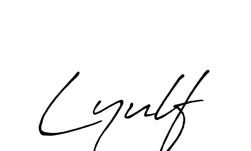 if you are searching for the best signature style for your name Lyulf. so please give up your signature search. here we have designed multiple signature styles  using Antro_Vectra_Bolder. Lyulf signature style 7 images and pictures png