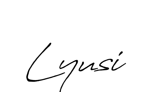 Make a beautiful signature design for name Lyusi. With this signature (Antro_Vectra_Bolder) style, you can create a handwritten signature for free. Lyusi signature style 7 images and pictures png