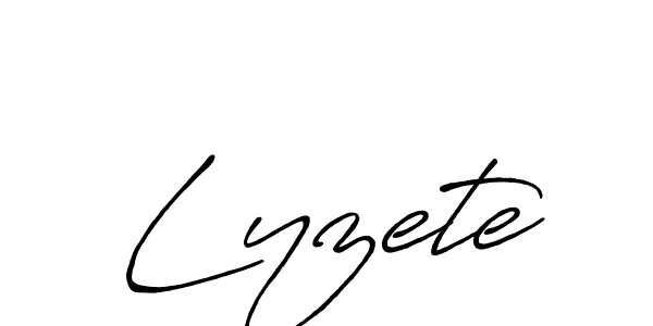 if you are searching for the best signature style for your name Lyzete. so please give up your signature search. here we have designed multiple signature styles  using Antro_Vectra_Bolder. Lyzete signature style 7 images and pictures png