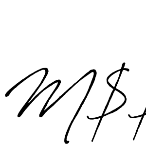 How to make M$$ signature? Antro_Vectra_Bolder is a professional autograph style. Create handwritten signature for M$$ name. M$$ signature style 7 images and pictures png