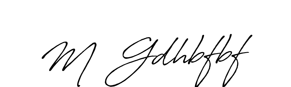 The best way (Antro_Vectra_Bolder) to make a short signature is to pick only two or three words in your name. The name M  Gdhbfbf include a total of six letters. For converting this name. M  Gdhbfbf signature style 7 images and pictures png