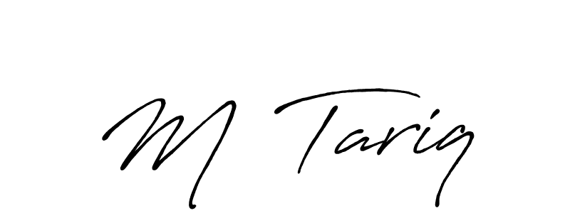 Make a beautiful signature design for name M  Tariq. With this signature (Antro_Vectra_Bolder) style, you can create a handwritten signature for free. M  Tariq signature style 7 images and pictures png