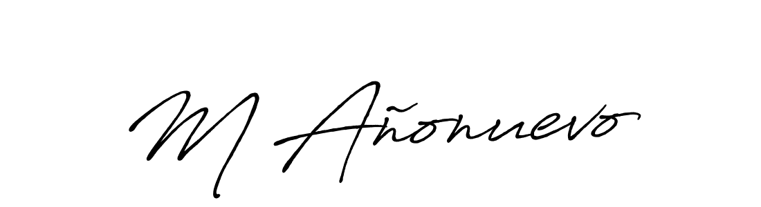 Create a beautiful signature design for name M Añonuevo. With this signature (Antro_Vectra_Bolder) fonts, you can make a handwritten signature for free. M Añonuevo signature style 7 images and pictures png