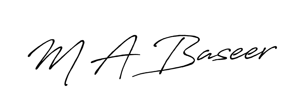 Also we have M A Baseer name is the best signature style. Create professional handwritten signature collection using Antro_Vectra_Bolder autograph style. M A Baseer signature style 7 images and pictures png