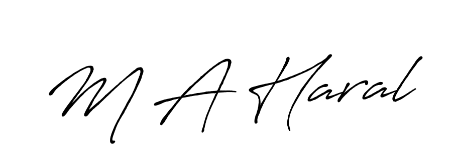 if you are searching for the best signature style for your name M A Haral. so please give up your signature search. here we have designed multiple signature styles  using Antro_Vectra_Bolder. M A Haral signature style 7 images and pictures png