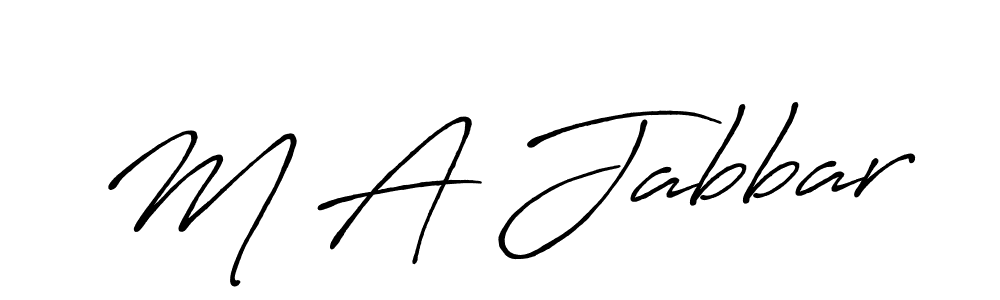 The best way (Antro_Vectra_Bolder) to make a short signature is to pick only two or three words in your name. The name M A Jabbar include a total of six letters. For converting this name. M A Jabbar signature style 7 images and pictures png