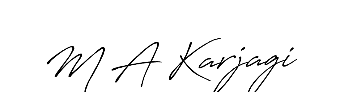 Also we have M A Karjagi name is the best signature style. Create professional handwritten signature collection using Antro_Vectra_Bolder autograph style. M A Karjagi signature style 7 images and pictures png