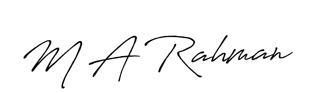 Also we have M A Rahman name is the best signature style. Create professional handwritten signature collection using Antro_Vectra_Bolder autograph style. M A Rahman signature style 7 images and pictures png