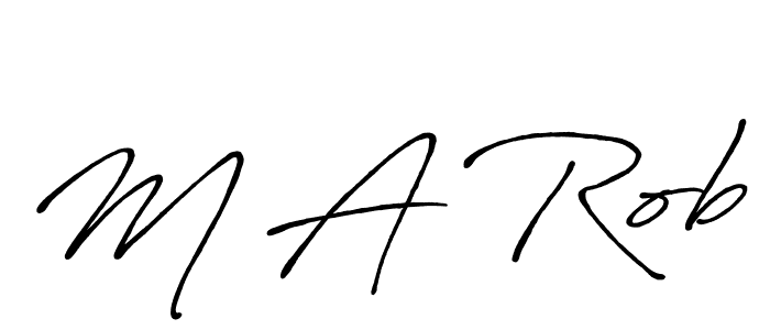 Use a signature maker to create a handwritten signature online. With this signature software, you can design (Antro_Vectra_Bolder) your own signature for name M A Rob. M A Rob signature style 7 images and pictures png