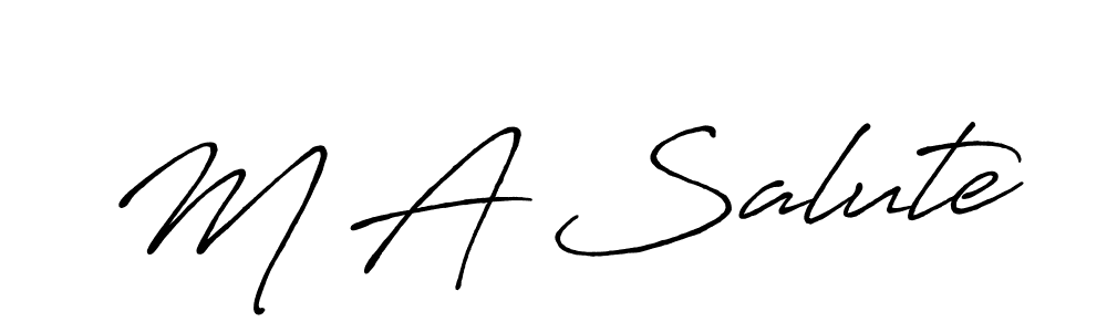You should practise on your own different ways (Antro_Vectra_Bolder) to write your name (M A Salute) in signature. don't let someone else do it for you. M A Salute signature style 7 images and pictures png