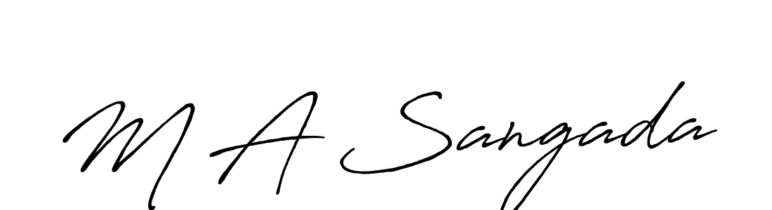 Make a beautiful signature design for name M A Sangada. With this signature (Antro_Vectra_Bolder) style, you can create a handwritten signature for free. M A Sangada signature style 7 images and pictures png