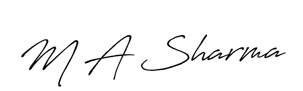 if you are searching for the best signature style for your name M A Sharma. so please give up your signature search. here we have designed multiple signature styles  using Antro_Vectra_Bolder. M A Sharma signature style 7 images and pictures png