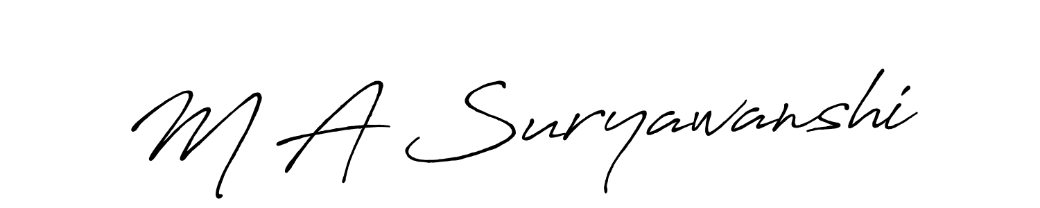 Design your own signature with our free online signature maker. With this signature software, you can create a handwritten (Antro_Vectra_Bolder) signature for name M A Suryawanshi. M A Suryawanshi signature style 7 images and pictures png