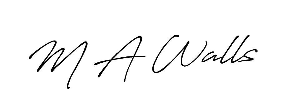 Use a signature maker to create a handwritten signature online. With this signature software, you can design (Antro_Vectra_Bolder) your own signature for name M A Walls. M A Walls signature style 7 images and pictures png