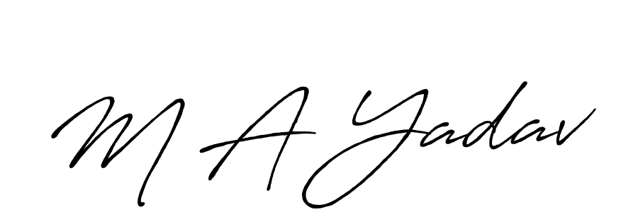 if you are searching for the best signature style for your name M A Yadav. so please give up your signature search. here we have designed multiple signature styles  using Antro_Vectra_Bolder. M A Yadav signature style 7 images and pictures png