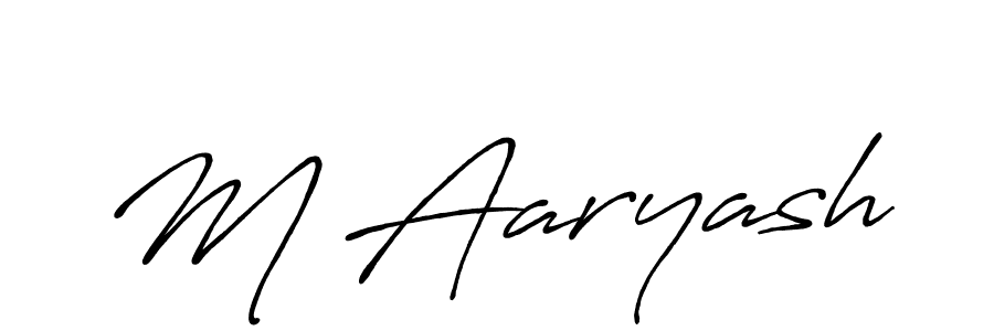 Create a beautiful signature design for name M Aaryash. With this signature (Antro_Vectra_Bolder) fonts, you can make a handwritten signature for free. M Aaryash signature style 7 images and pictures png